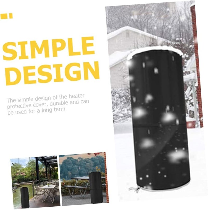 Heavy Duty Oxford Fabric Patio Heater Cover Fits Base Height Black - Image 3